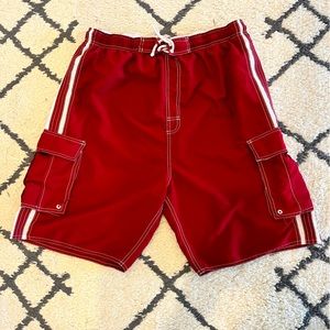 Red swim trunks